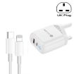 PD04 Type-C + USB Charger with Type-C to 8 Pin Cable, UK Plug, White - 1