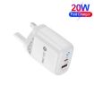 PD04 Type-C + USB Charger with Type-C to 8 Pin Cable, UK Plug, White - 2