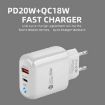 PD04 Type-C + USB Charger with Type-C to 8 Pin Cable, UK Plug, White - 5