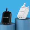 PD04 Type-C + USB Charger with Type-C to 8 Pin Cable, UK Plug, White - 6