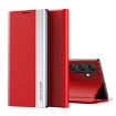 Samsung Galaxy M34 5G Red Leather Phone Case with Electroplated Sides - 1