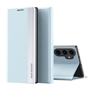 Samsung Galaxy S23 FE 5G Light Blue Leather Phone Case Electroplated - 1