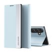 Samsung Galaxy A35 Light Blue Leather Phone Case with Electroplated Sides - 1
