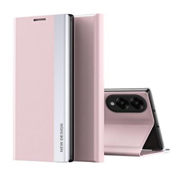 Samsung Galaxy S25 Edge 5G Pink Leather Phone Case with Electroplated Sides - 1