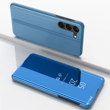 Samsung Galaxy S24 5G Blue Mirror Flip Leather Case with Holder - 1