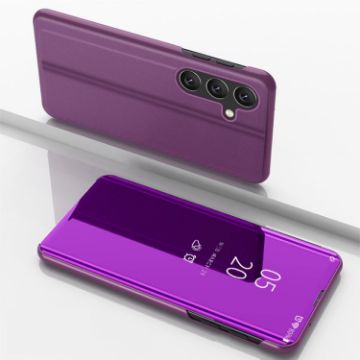 Samsung Galaxy A16 5G Purple Mirror Flip Leather Case with Holder - 1