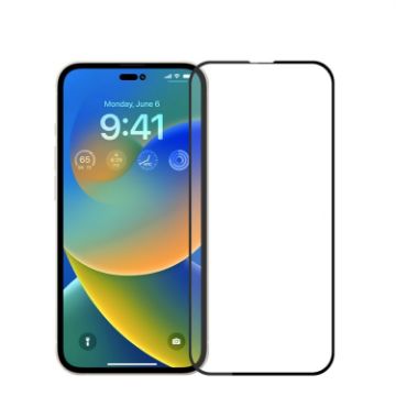 iPhone 15 PINWUYO 9H 2.5D Tempered Glass Screen Protector Black - 1