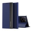 Xiaomi 13T Pro Dark Blue Leather Phone Case with Electroplated Sides - 1