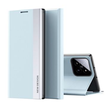 Xiaomi 14 Pro Blue Leather Phone Case - Electroplated Adsorption - 1