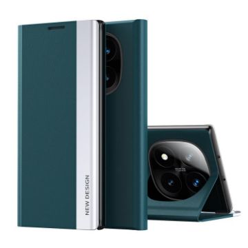 Xiaomi Redmi Note 14 Pro+ 5G Green Leather Phone Case Electroplated - 1