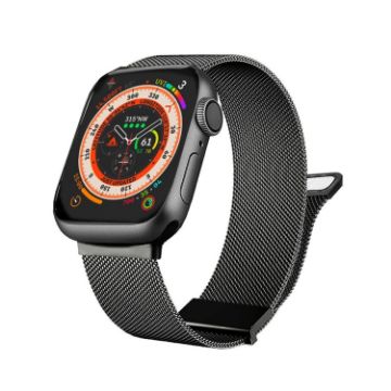 Apple Watch 7 45mm Gray Milan Magnetic Steel Mesh Band - 1