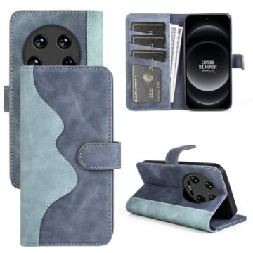 Xiaomi 14 Ultra Blue Leather Flip Phone Case - Horizontal Stitching - 1