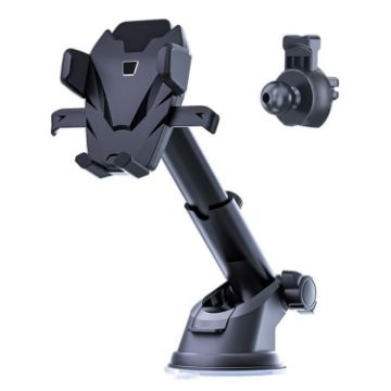 Car Phone Holder Bracket with Air Vent Clip & Suction Cup - D39+105 - 1