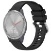 Garmin Vivomove 3S Black Silicone Watch Band with Silver Buckle - 1