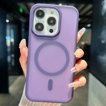 iPhone 12 Pro Purple Transparent TPU Hybrid PC Magsafe Case - 1