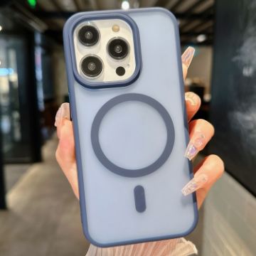 iPhone 12 Pro Blue Transparent TPU Hybrid PC Magsafe Case - 1