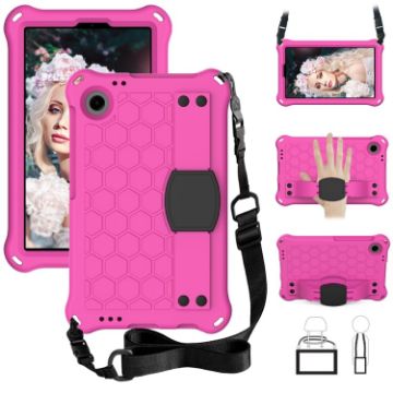 Blackview Tab 60 8.7" 2023 Tablet Case, Honeycomb EVA, Strap, Rose Red/Black - 1
