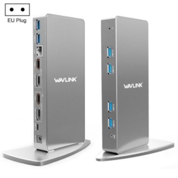 WAVLINK WL-UG69DK7 Type-C Universal Docking Station Aluminum HUB (EU Plug) - 1