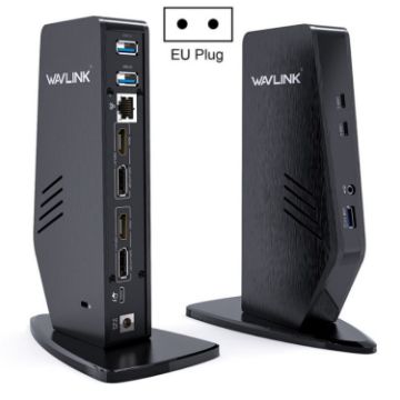 WAVLINK UG69PD5 USB-C Dual 4K Docking Station, EU Plug, 60Hz Adapter - 1