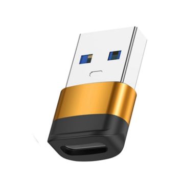 USB3.0 Male to USB-C Female OTG Adapter 5Gbps Gold - 1