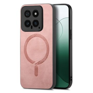 Xiaomi 14 Pink Retro Magsafe PU Back Cover Phone Case - 1