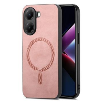 Xiaomi Poco X7 Pro Pink Retro Magsafe PU Back Cover Case - 1