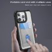 iPhone 15 Card Holder Case - Black Acrylic Hybrid TPU Cover - 3