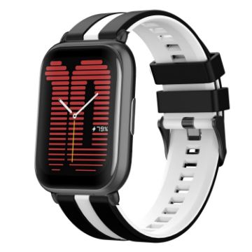 Amazfit Active 20mm Two-Color Sports Silicone Watch Band Black+White - 1