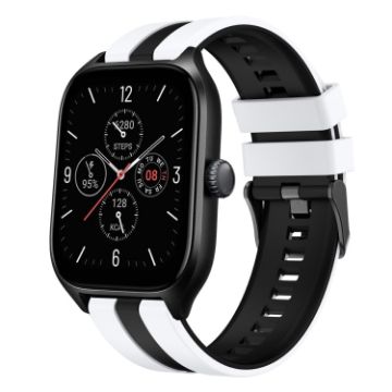 Amazfit GTS 4 20mm White+Black Two-Color Sports Silicone Band - 1