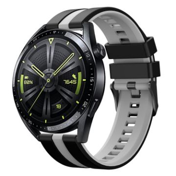Amazfit GTS 3 20mm Black+Grey Two-Color Sports Silicone Watch Band - 1