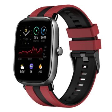 Amazfit GTS 2 Mini 20mm Red+Black Sports Silicone Watch Band - 1