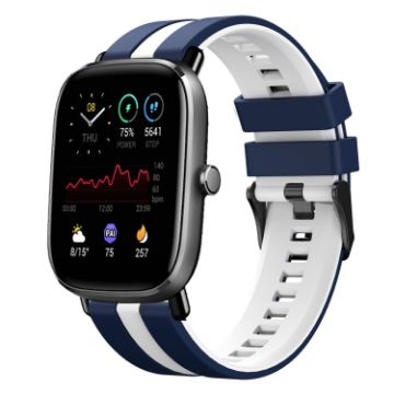 Amazfit GTS 2 Mini 20mm Blue+White Sports Silicone Watch Band - 1