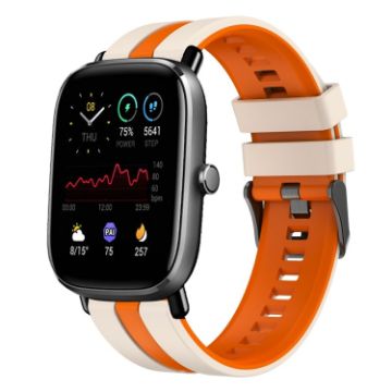 Amazfit GTS 2 Mini 20mm Two-Color Silicone Watch Band Starlight/Orange - 1