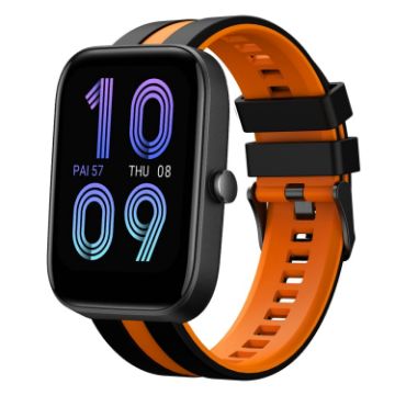Amazfit Bip3 Pro 20mm Black+Orange Two-Color Sports Silicone Band - 1
