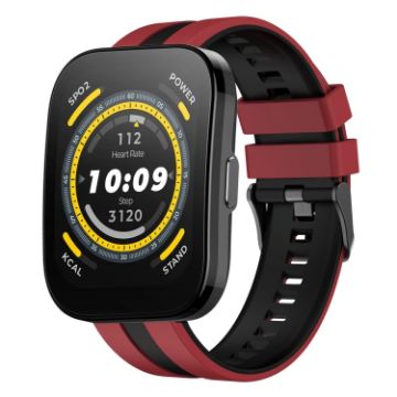 Amazfit Bip 5 22mm Red+Black Two-Color Sports Silicone Watch Band - 1