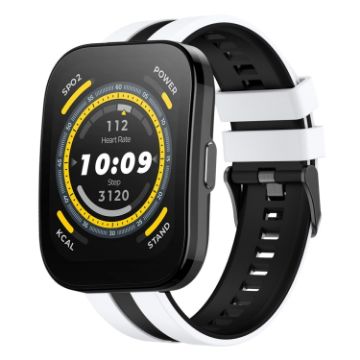 Amazfit Bip 5 22mm Two-Color Silicone Watch Band White+Black - 1