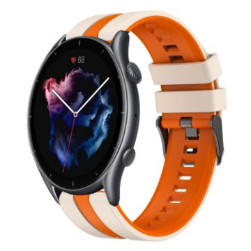 Amazfit GTR 3 22mm Two-Color Silicone Watch Band Starlight Orange - 1
