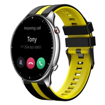 Amazfit GTR 2 22mm Black+Yellow Two-Color Sports Silicone Band - 1