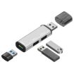ADS-302A 3 in 1 USB Hub Expansion Station USB 3.0/2.0 Adapter Grey - 3