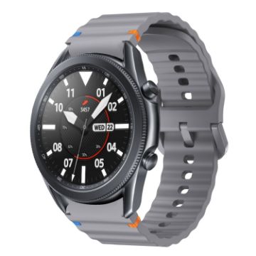 Samsung Galaxy Watch3 41mm Dark Gray Wave Silicone Band - 1