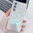 Samsung Galaxy A55 5G Glitter TPU Case with Lens Film - White Feather Yarn - 1