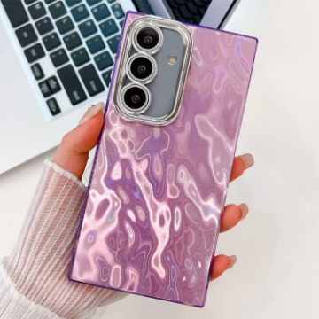 Samsung Galaxy A25 5G Glitter TPU Case with Lens Film - Purple Wrinkles - 1
