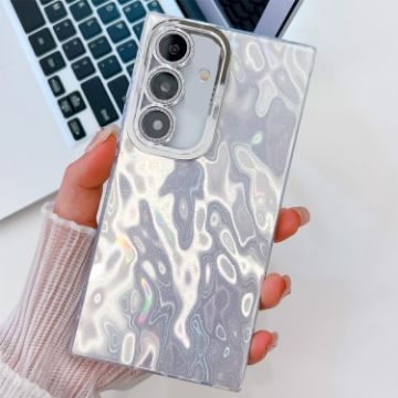 Samsung Galaxy S25+ 5G Glitter TPU Case with Lens Film - White Wrinkles - 1