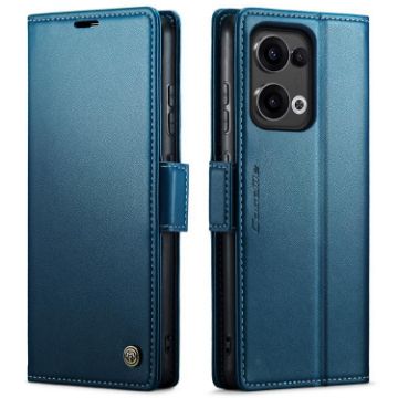 OPPO Reno13 CaseMe 023 Blue Butterfly Buckle RFID Leather Phone Case - 1