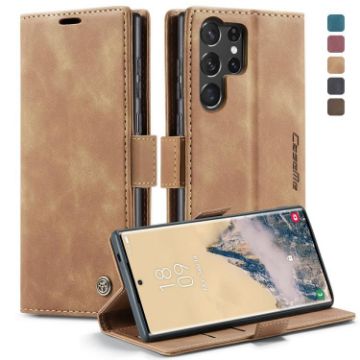 Samsung Galaxy S25 Ultra 5G CaseMe 013 Flip Leather Case - Brown - 1