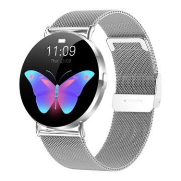 KM88 Smart Watch, 1.32" Color Screen, Bluetooth Call, Health Monitor, Silver - 1