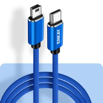ENKAY ENK-CB169 USB C to Mini USB 2.0 Cable, 1m, Blue Charging Cord - 1