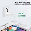 PD31 30W USB-C/Type-C + USB-A Charger, 5V-20V, US Plug, White - 3