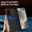 Samsung Galaxy S25+ 5G Leather Phone Case with Card Slot - Black - 6