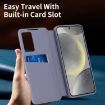 Samsung Galaxy S25+ 5G Purple Leather Case with Card Slot & Window - 6